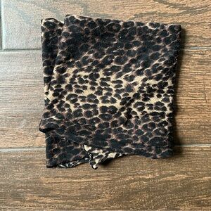 Brown and black cheetah print scarf